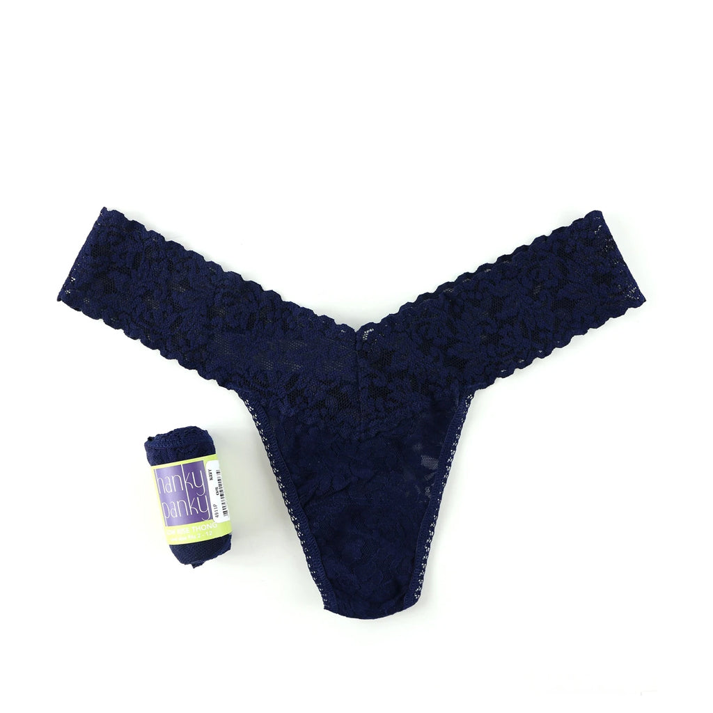 Hanky Panky Women's Low Thong in Navy