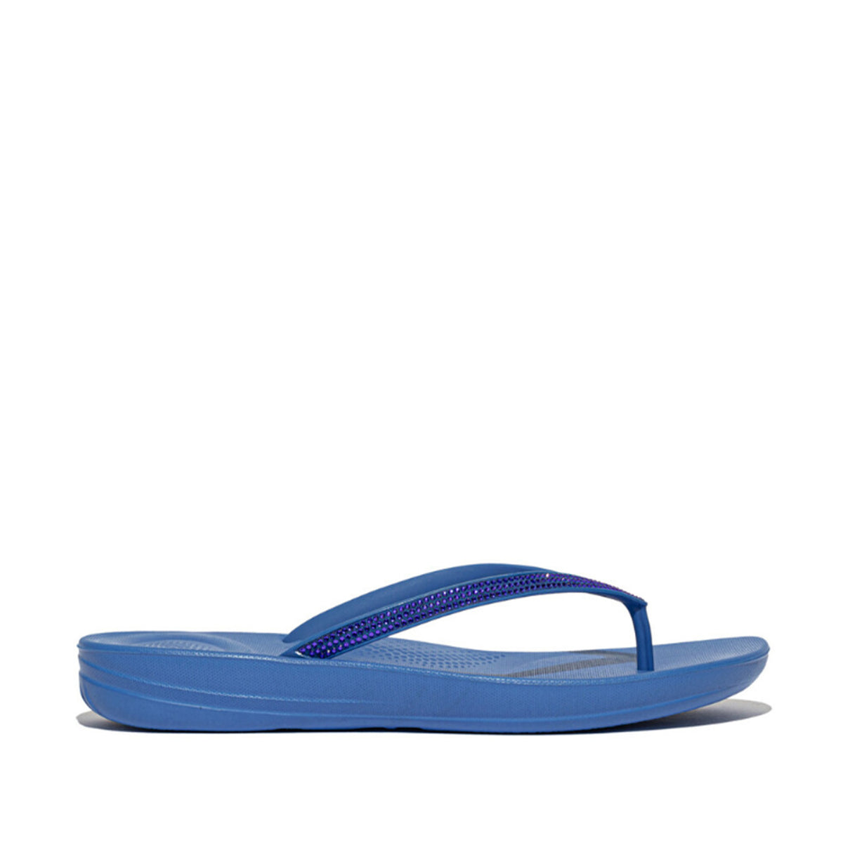 Fitflop Women's Iqushion Sparkle Ergonomic Flip Flop in French Blue