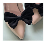 Kennie Rylie Satin Bow Shoe Clip in Black