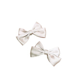 Kennie Rylie Satin Bow Shoe Clip in Cream