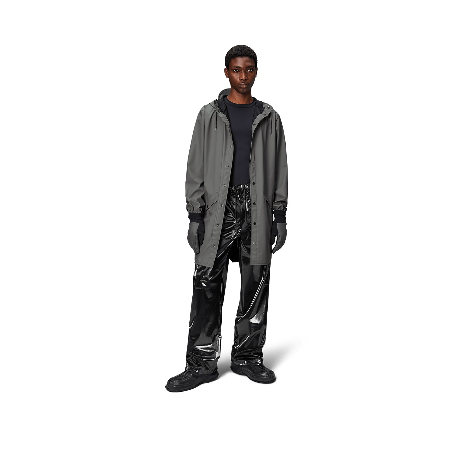 Rains Unisex Long Jacket W3 in Grey
