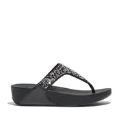 Fitflop Women's Lulu Crystal Toe Post Sandal in All Black