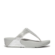 Fitflop Women's Lulu Crystal Toe Post Sandal in Silver
