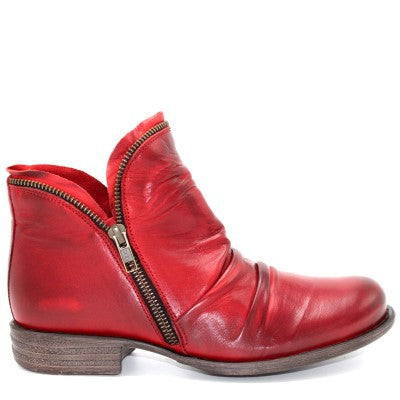 Miz Mooz Women's Luna Ankle Boot in Red Antique