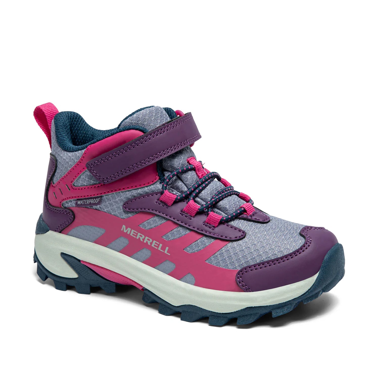 Merrell Kids' Unisex Moab Speed 2 Mid A/C Wtprf in Berry/Navy