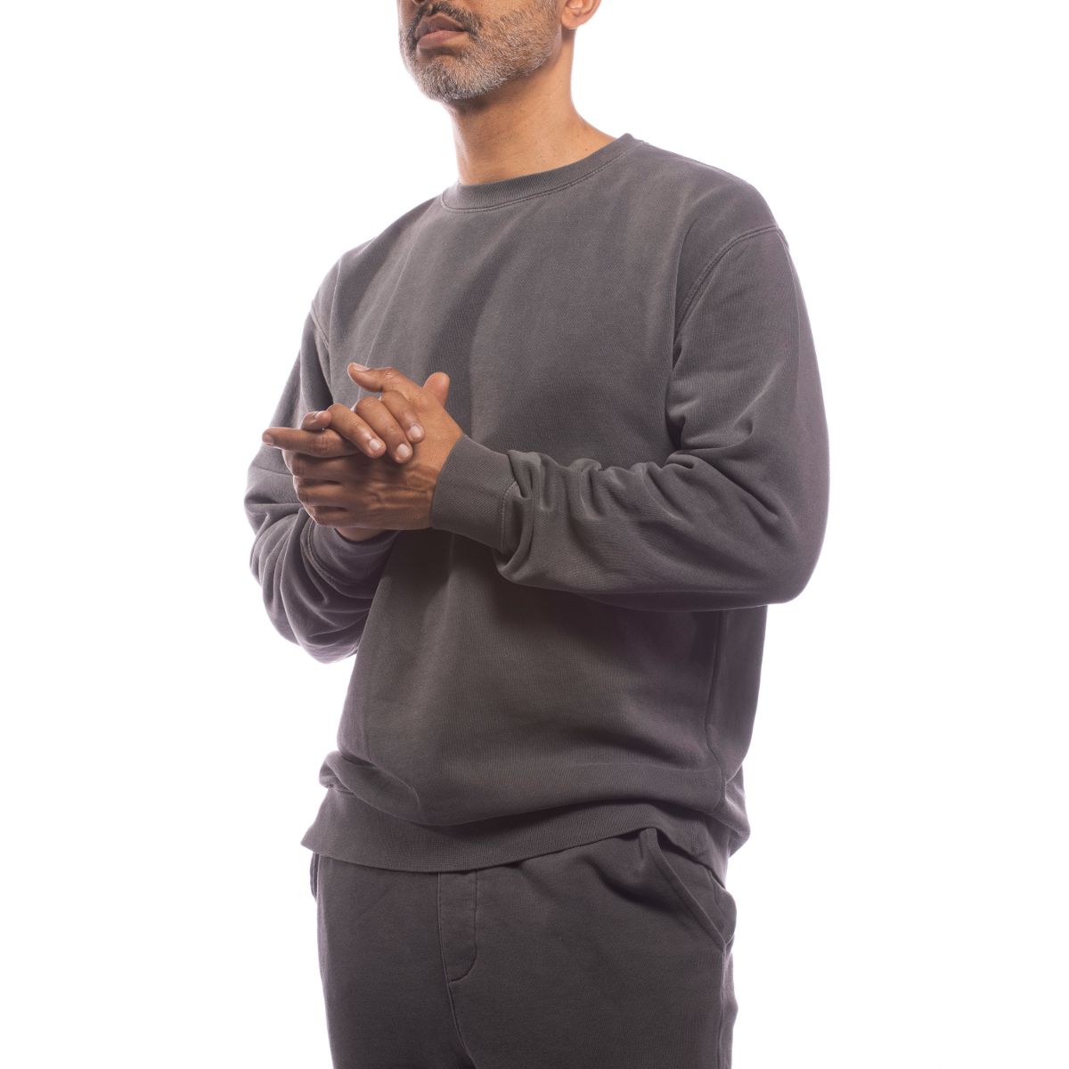 Made for The People Upcycled Crewneck Sweatshirt in Black