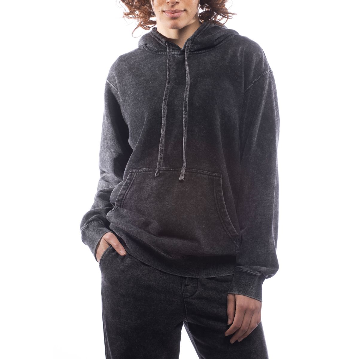 Made For the People Relaxed Upcycled Hoodie in Mineral Black
