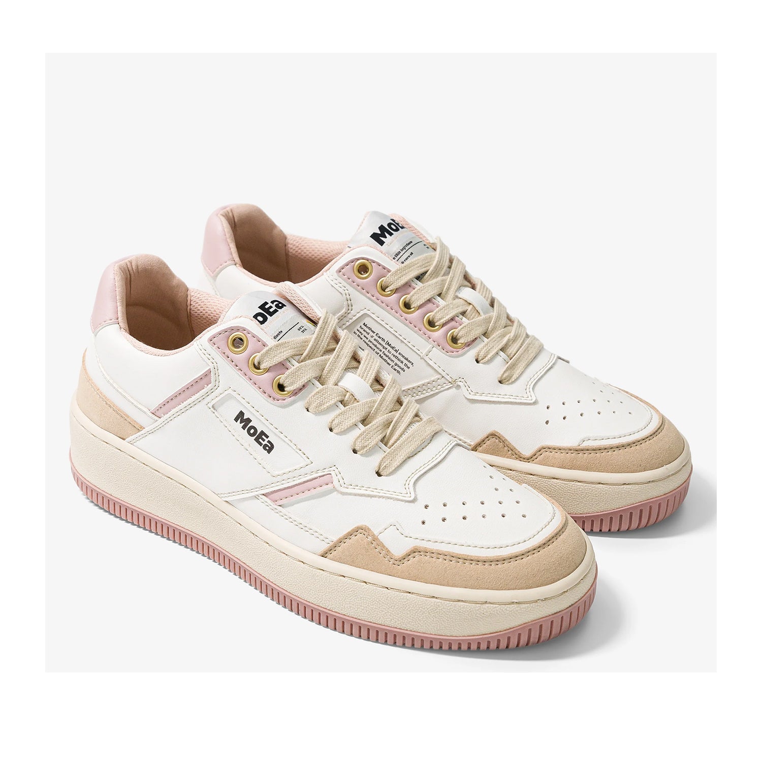 MoEa Unisex Gen 1 Corn White & Pink Suede