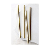 Pineapple Co 5" Metal Straws Set of 4 in Gold