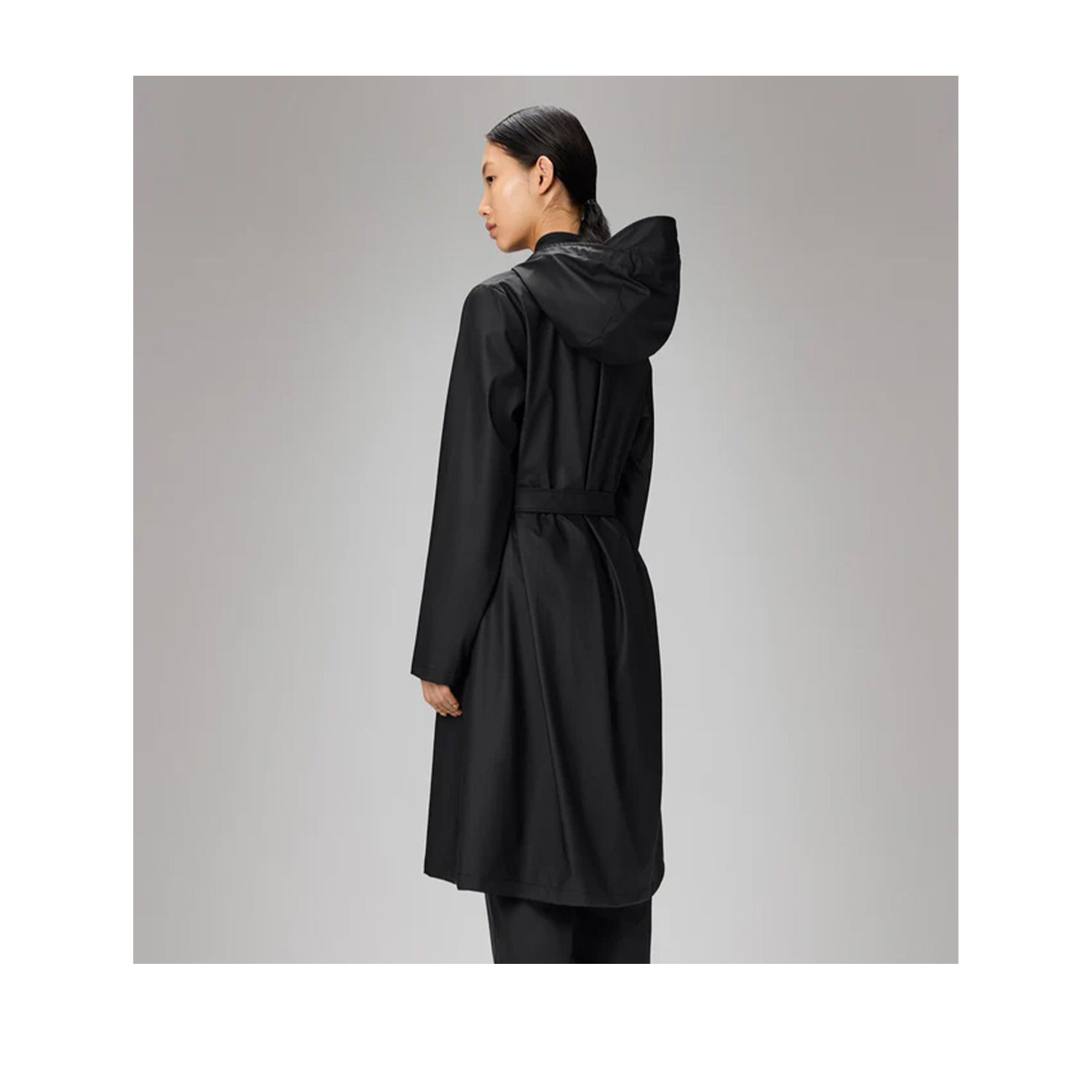 Rains Women's A-Line Longer Jacket W3 in Black