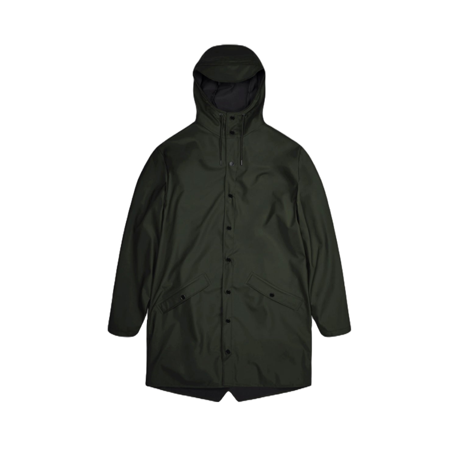 Rains Unisex Long Jacket W3 in Green