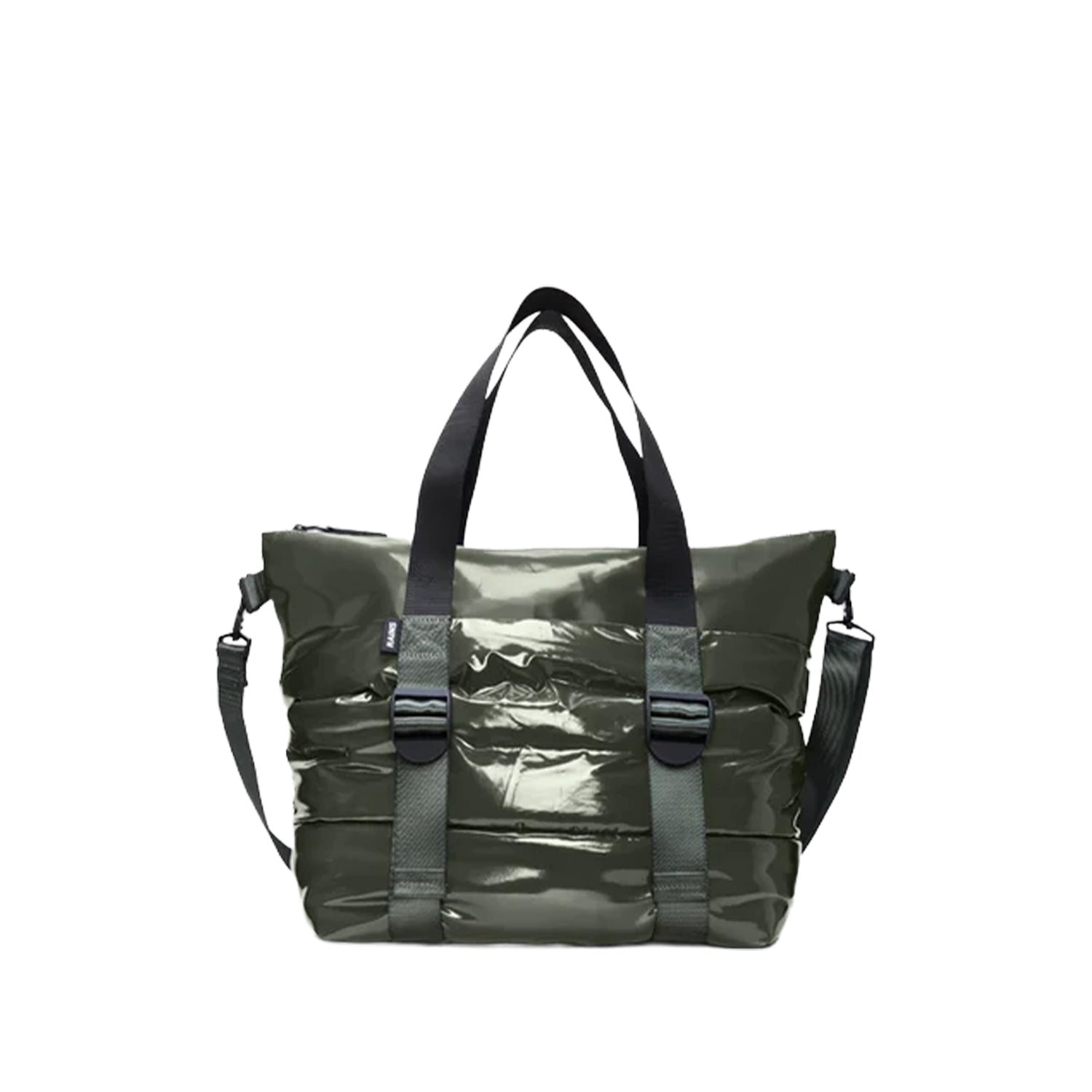 Rains Puffer Mix Tote Bag Mini W3 in Swamp