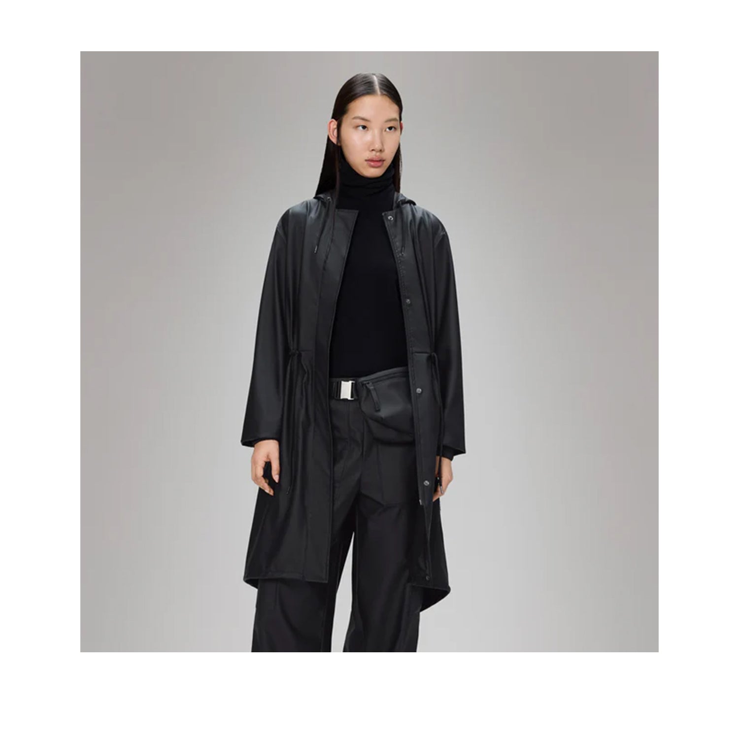 Rains Women's String Parka W3 in Black