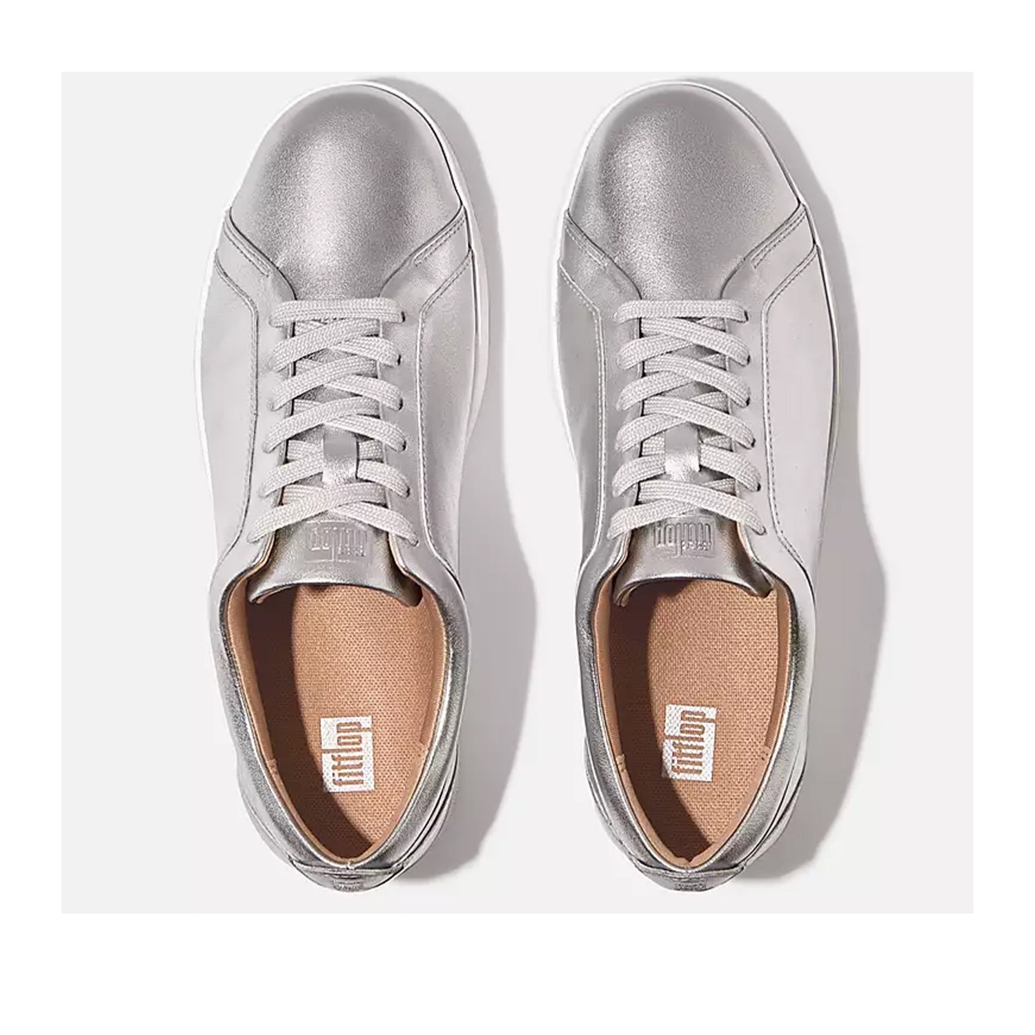 Fitflop Women's Rally Leather Sneaker in Silver