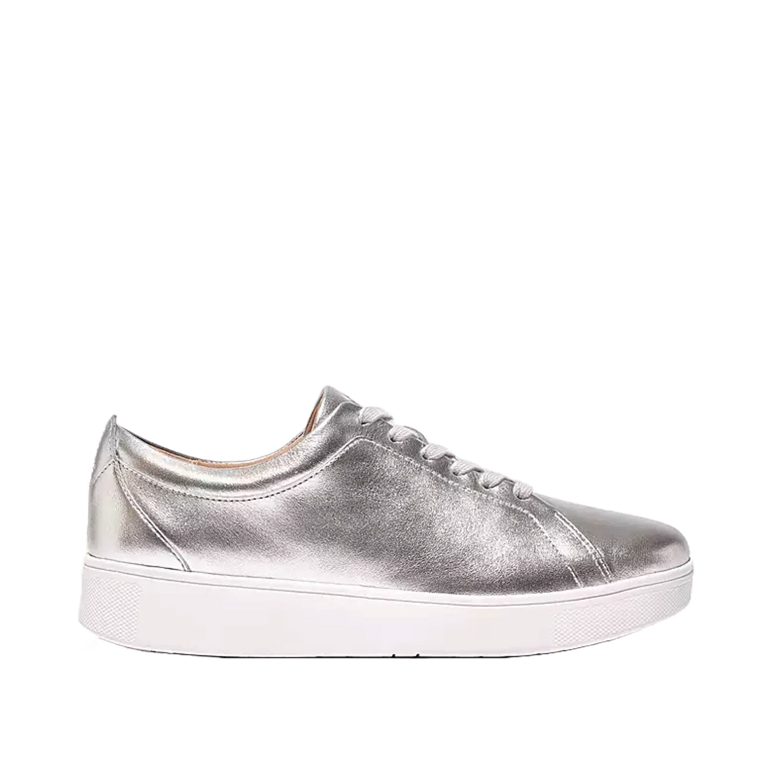 Fitflop Women's Rally Leather Sneaker in Silver