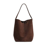 Ry & Ginger Large Suede Tote in Coffee