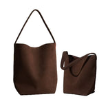 Ry & Ginger Large Suede Tote in Coffee