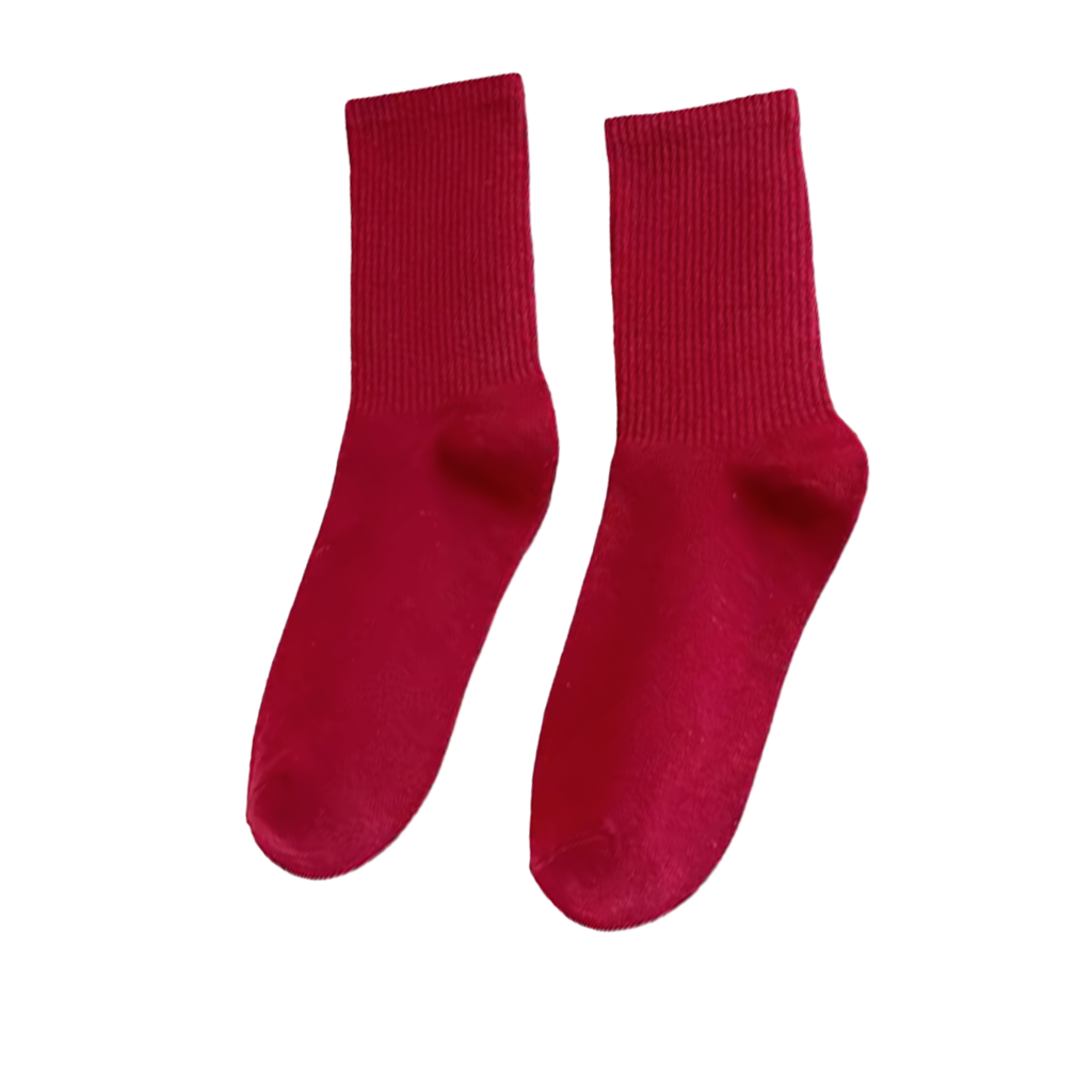 Floof Basic Crew Sock in Burgundy