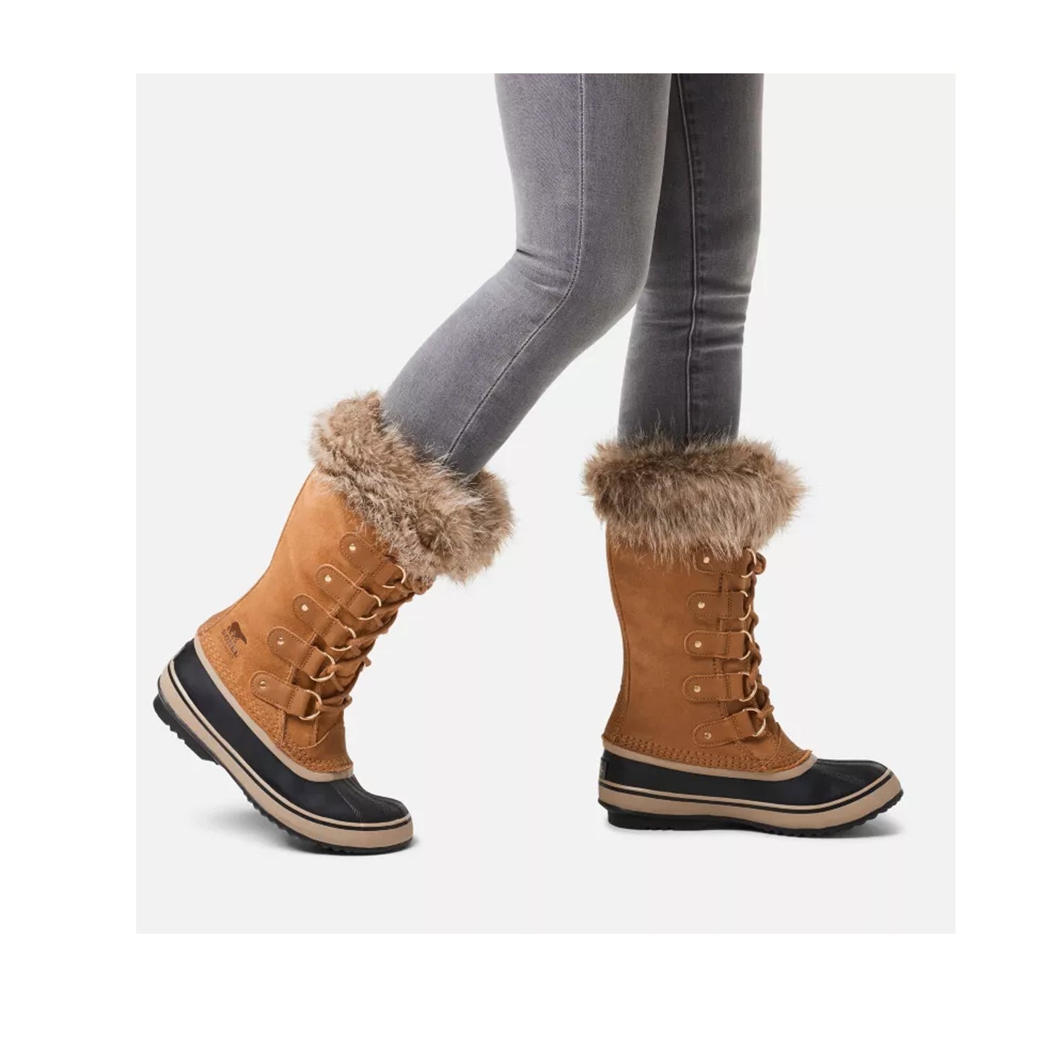 Sorel Women's Joan of Arctic WP in Camel Brown, Black