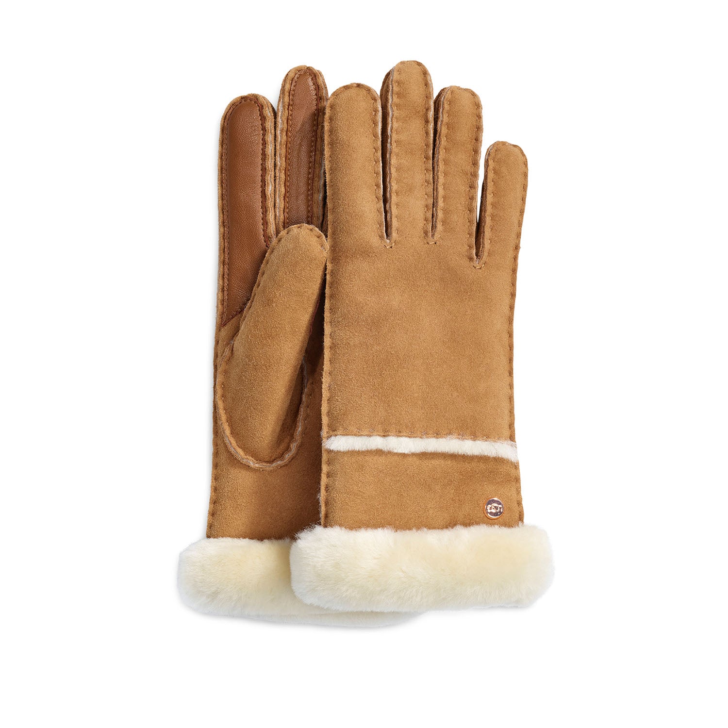 UGG Women's Sheepskin Seamed Glove in Chestnut