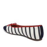 Vionic Women's Klara Ballet Flat in Navy/White Stripes, 5 US