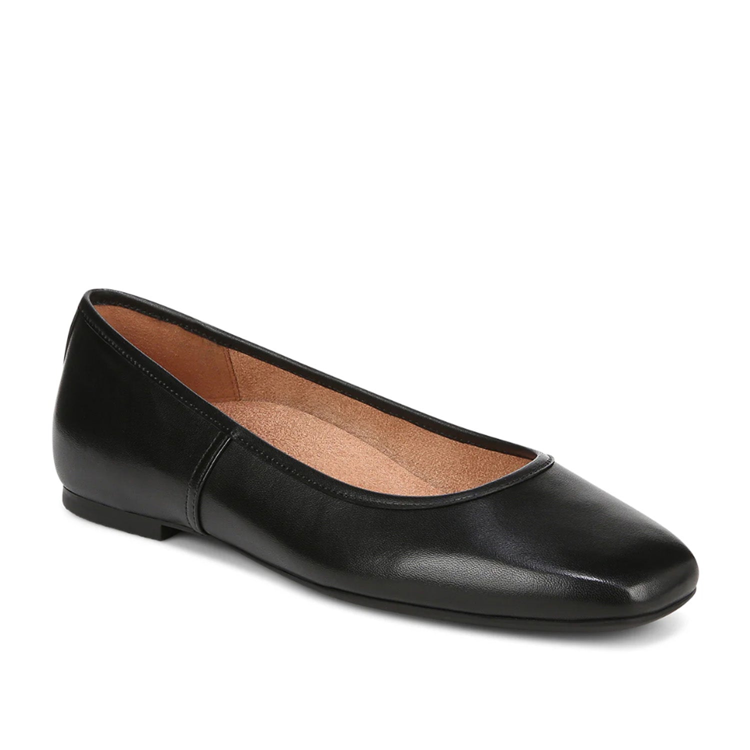 Vionic Women's Orinda Square Toe Ballet Flat in Black, 7.5 US
